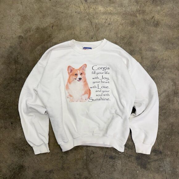 Vintage retro Corgi dog lover sweatshirt pullover crewneck - Picture 1 of 6